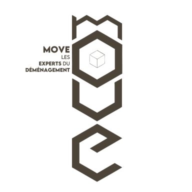 Logo de MOVE, experts du déménagement, avec un design moderne et stylisé.