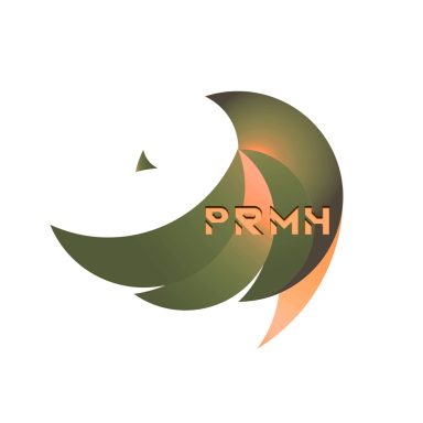 Logo stylisé de PRMH en couleurs vertes et orange, avec des formes courbes.
